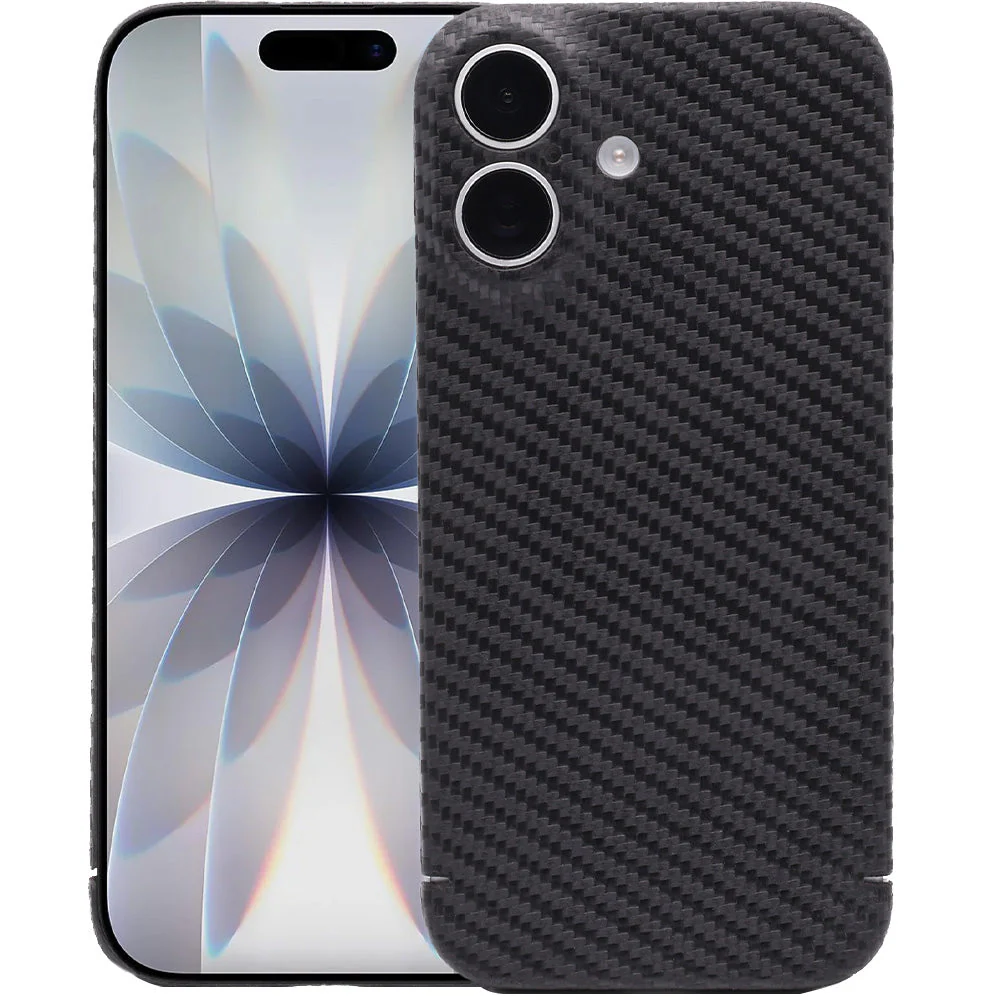 Handyhülle für iPhone 17, Nevox Carbon Series, Schwarz