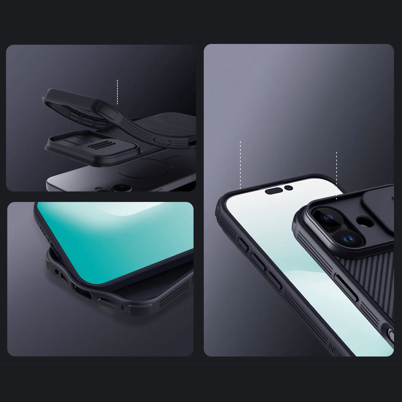 Handyhülle für iPhone 17, Nillkin CamShield Pro, Schwarz - Image 14