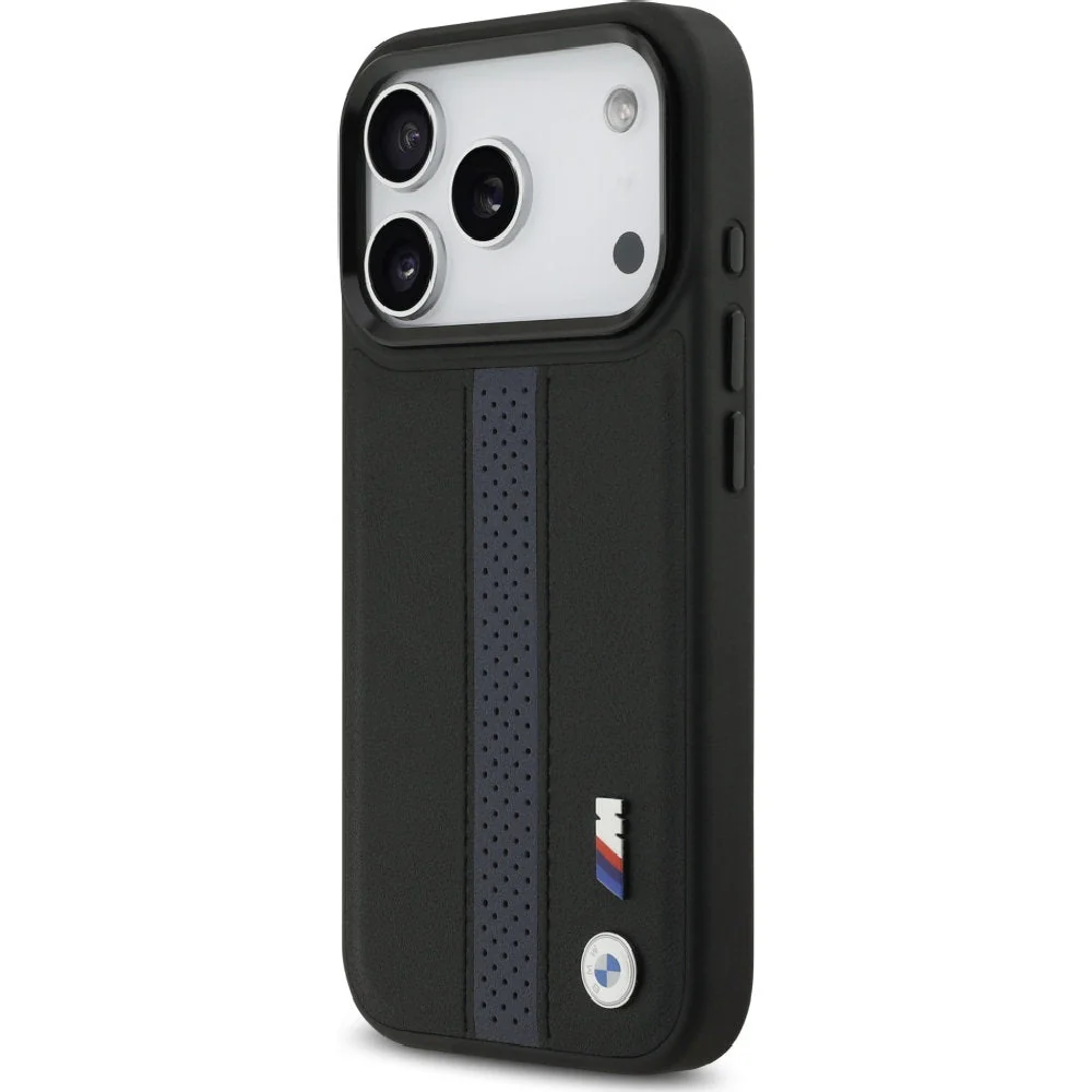Handyhülle für iPhone 17 Pro, BMW Hardcase Perforated Stripe Logo mit MagSafe, Schwarz und Blau - Image 8