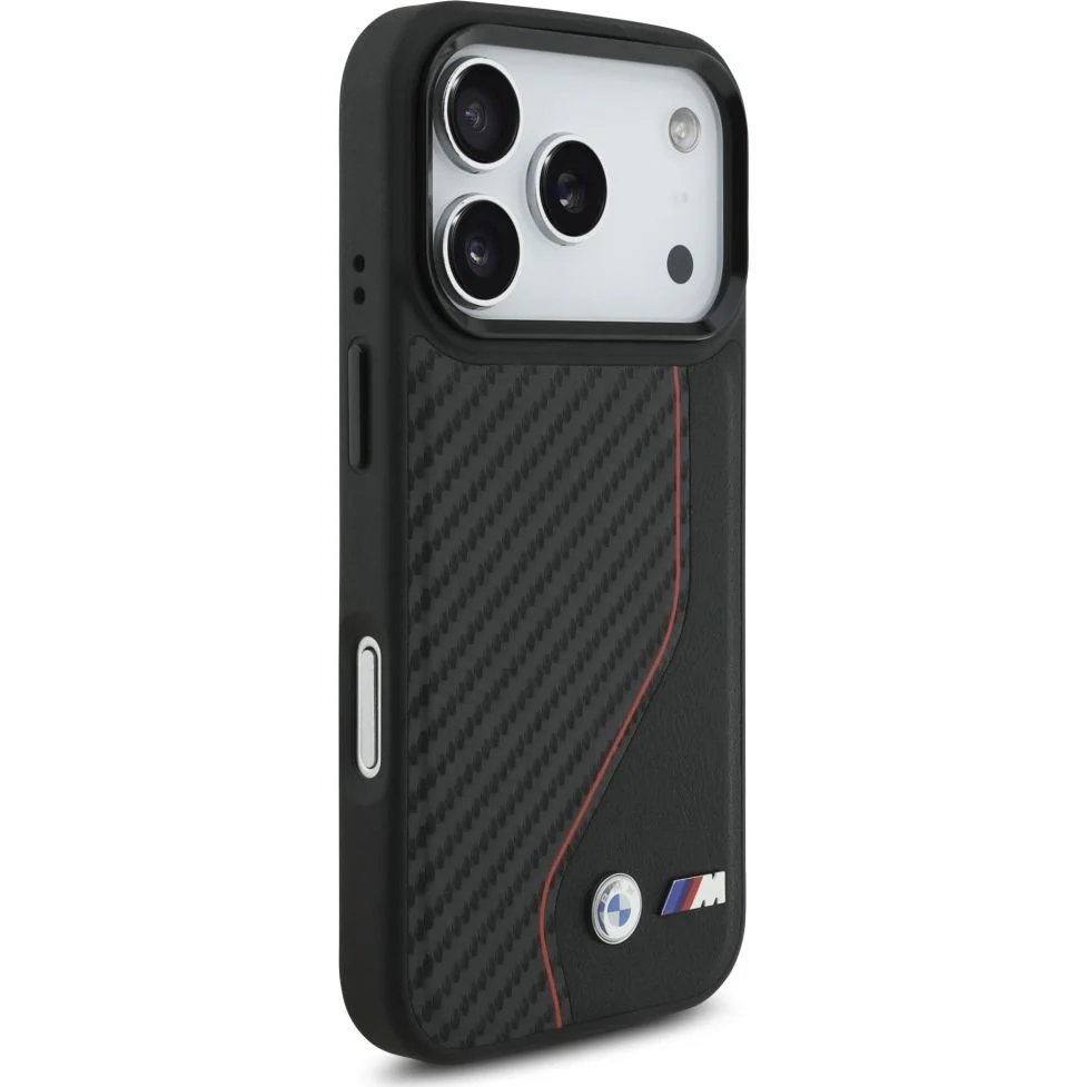 Handyhülle für iPhone 17 Pro, BMW M Carbon Line & Logo mit MagSafe, Schwarz mit roter Linie - Image 4