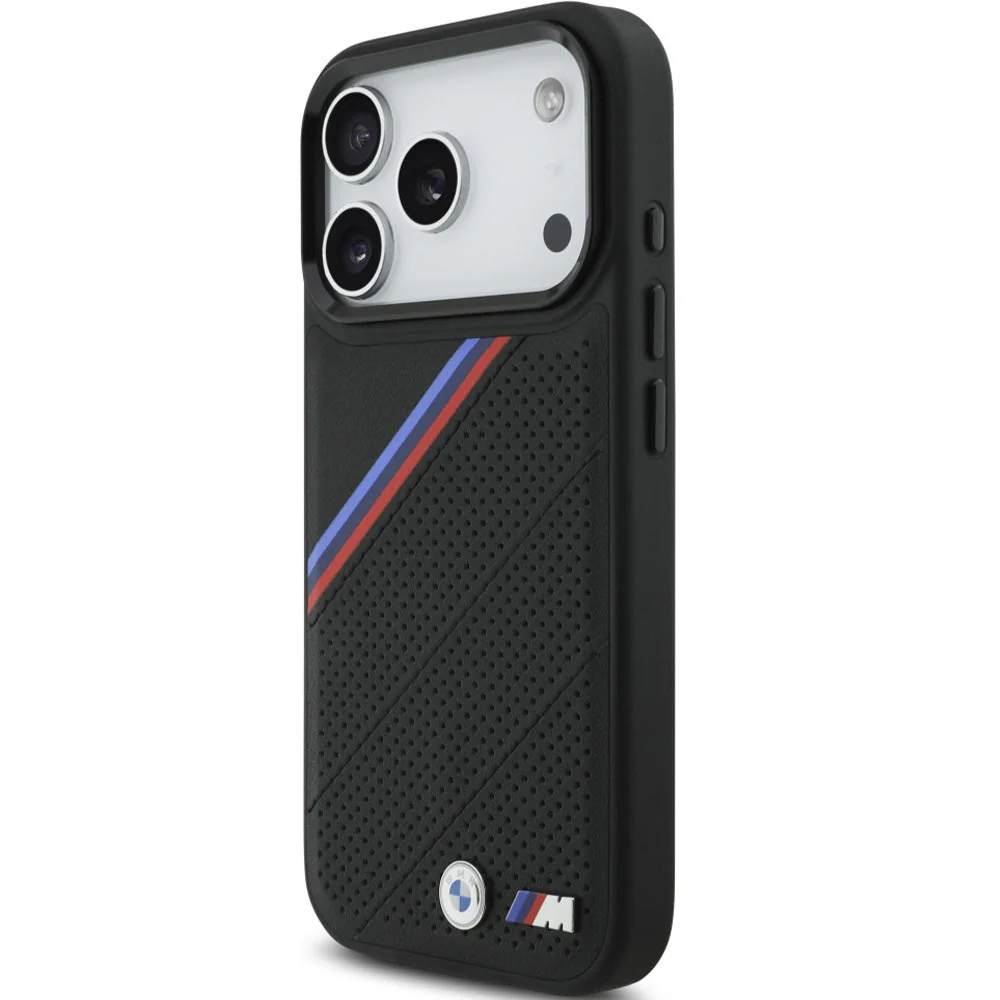 Handyhülle für iPhone 17 Pro, BMW M Tricolor Metal Logo mit MagSafe, Schwarz - Image 3