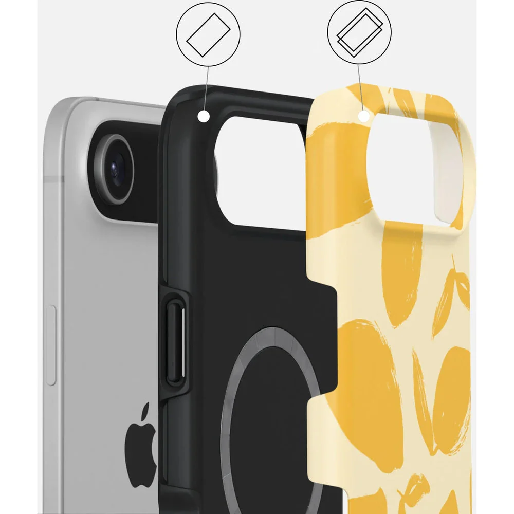 Handyhülle für iPhone 17 Pro, Burga Lemon Tart Tough Magnetic, Gelb mit Zitronenmuster - Image 5