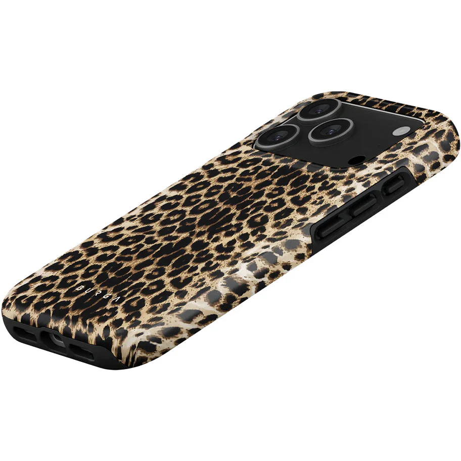 Handyhülle für iPhone 17 Pro, Burga Player Tough Magnetic, Braun mit Leopardenmuster - Image 2