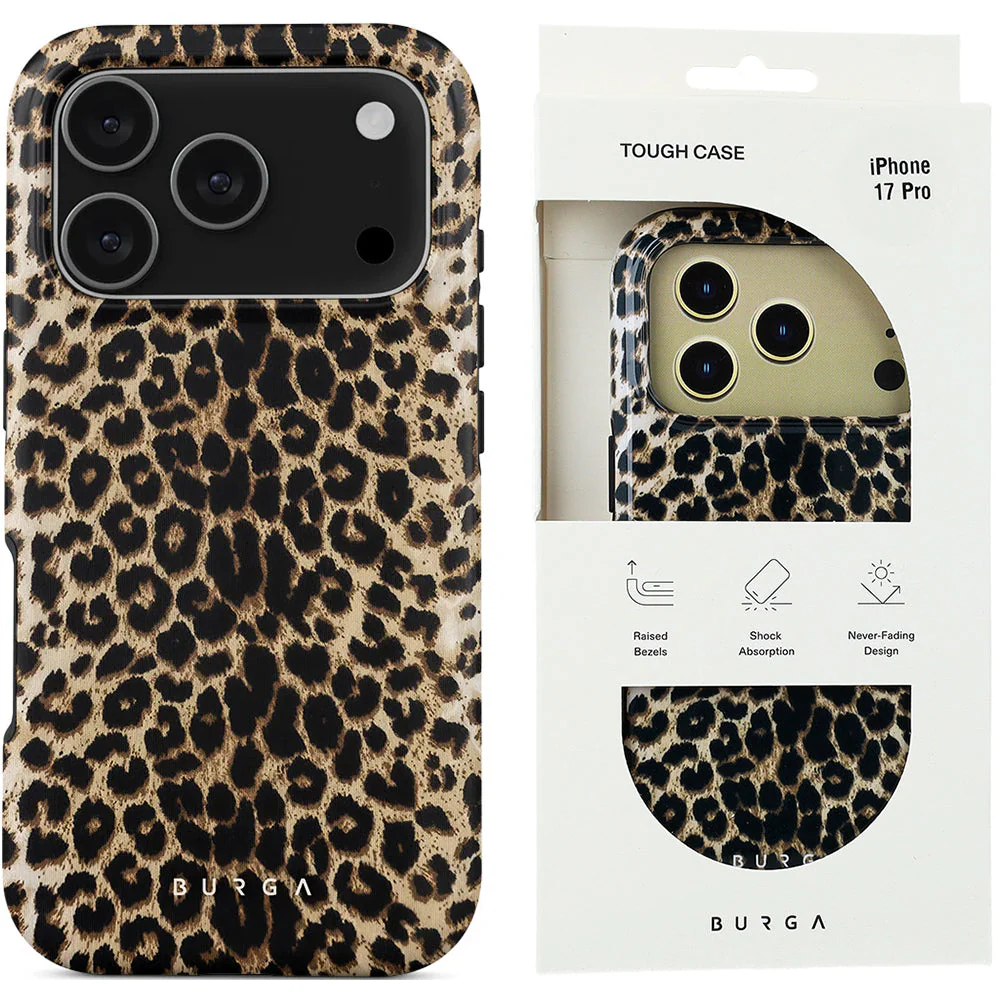 Handyhülle für iPhone 17 Pro, Burga Player Tough Magnetic, Braun mit Leopardenmuster - Image 5