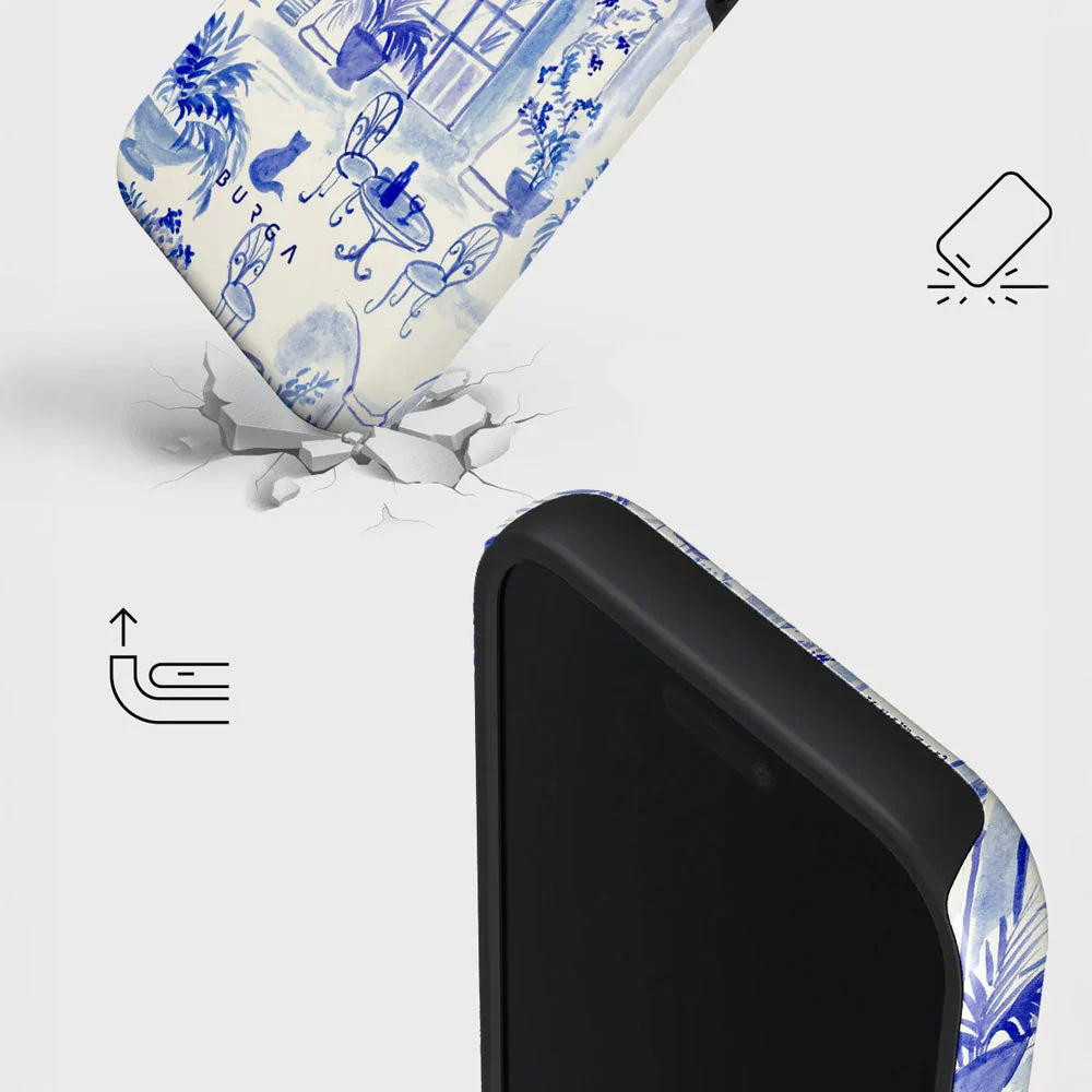 Handyhülle für iPhone 17 Pro, Burga Sobremesa Tough Magnetic, Weiß mit blauem Muster - Image 4