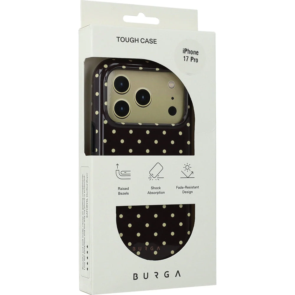 Handyhülle für iPhone 17 Pro, Burga Sorry Busy Tough Magnetic, Braun mit Punkten - Image 2
