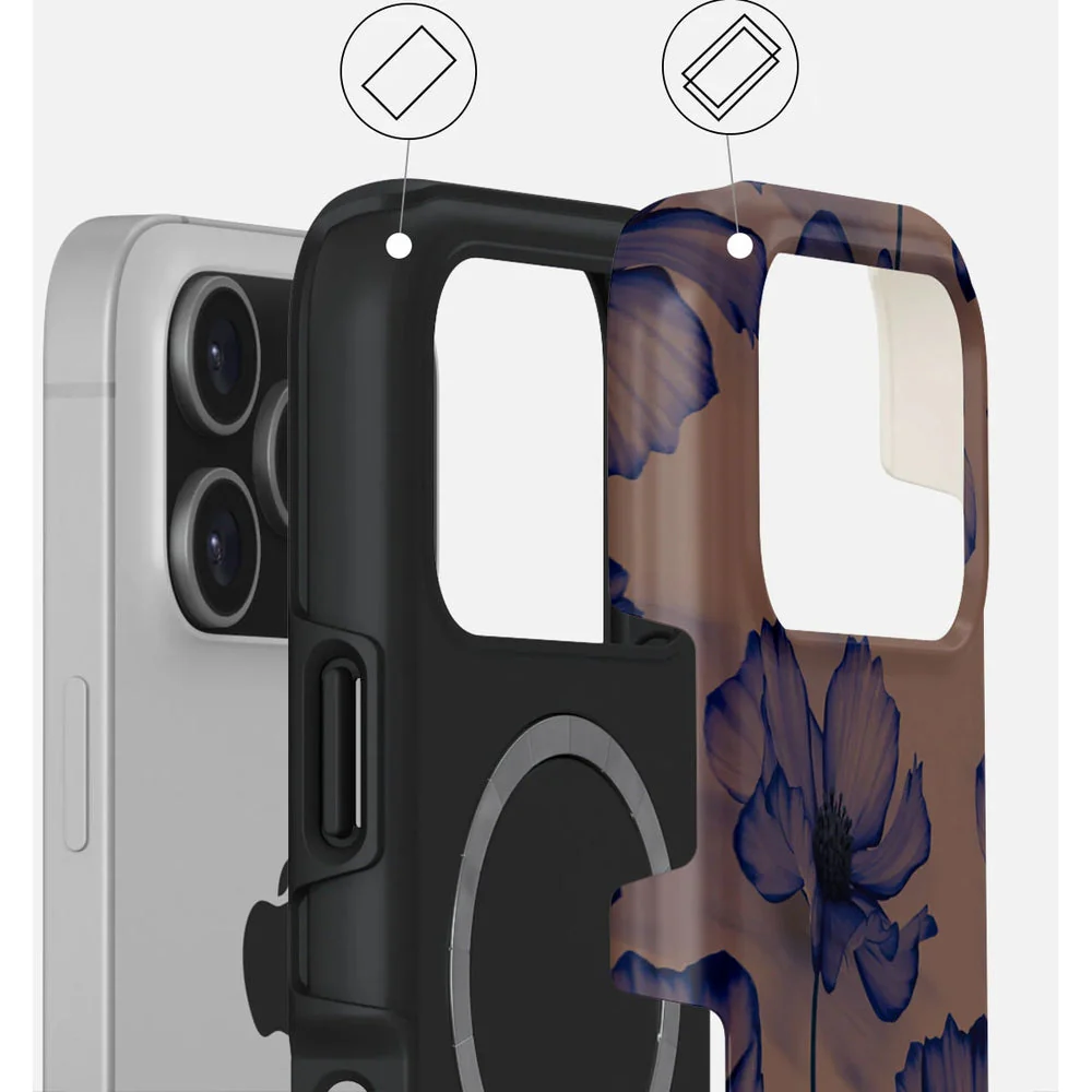 Handyhülle für iPhone 17 Pro, Burga Velvet Night Tough Magnetic, Braun und marineblau - Image 3