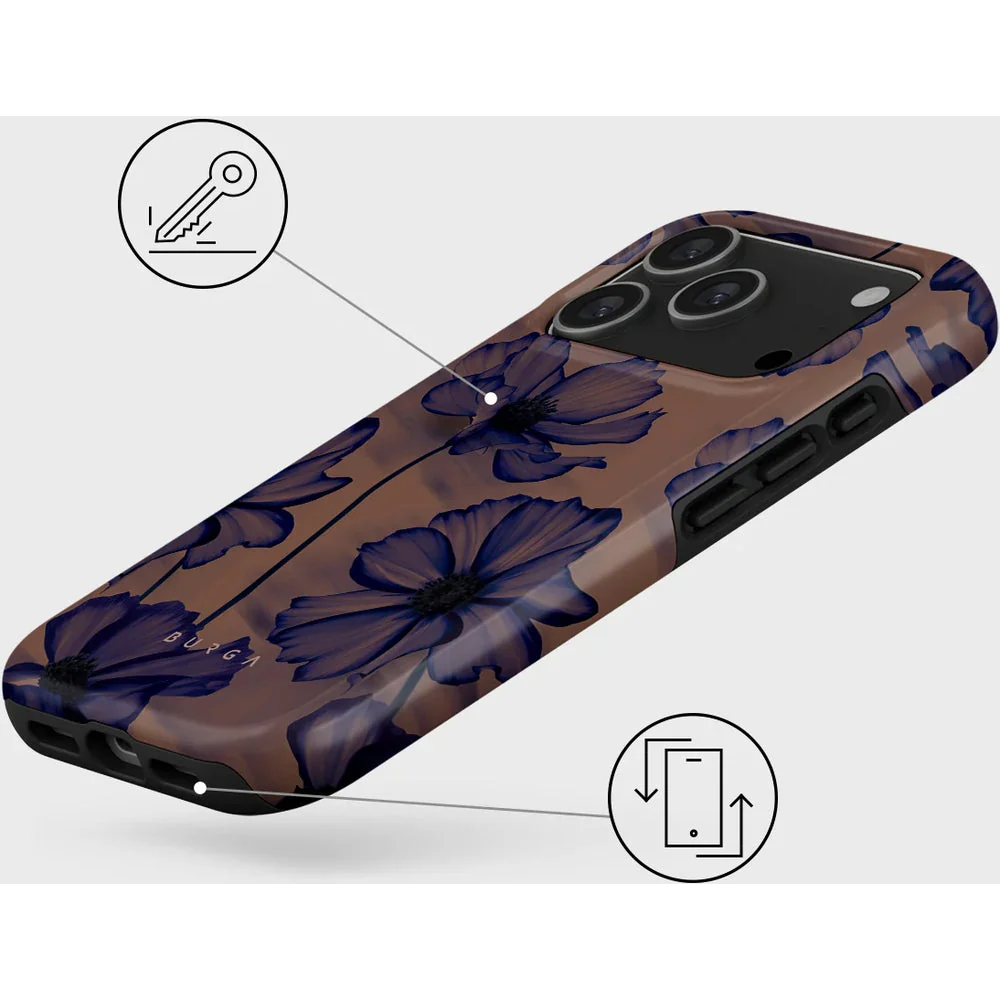 Handyhülle für iPhone 17 Pro, Burga Velvet Night Tough Magnetic, Braun und marineblau - Image 4