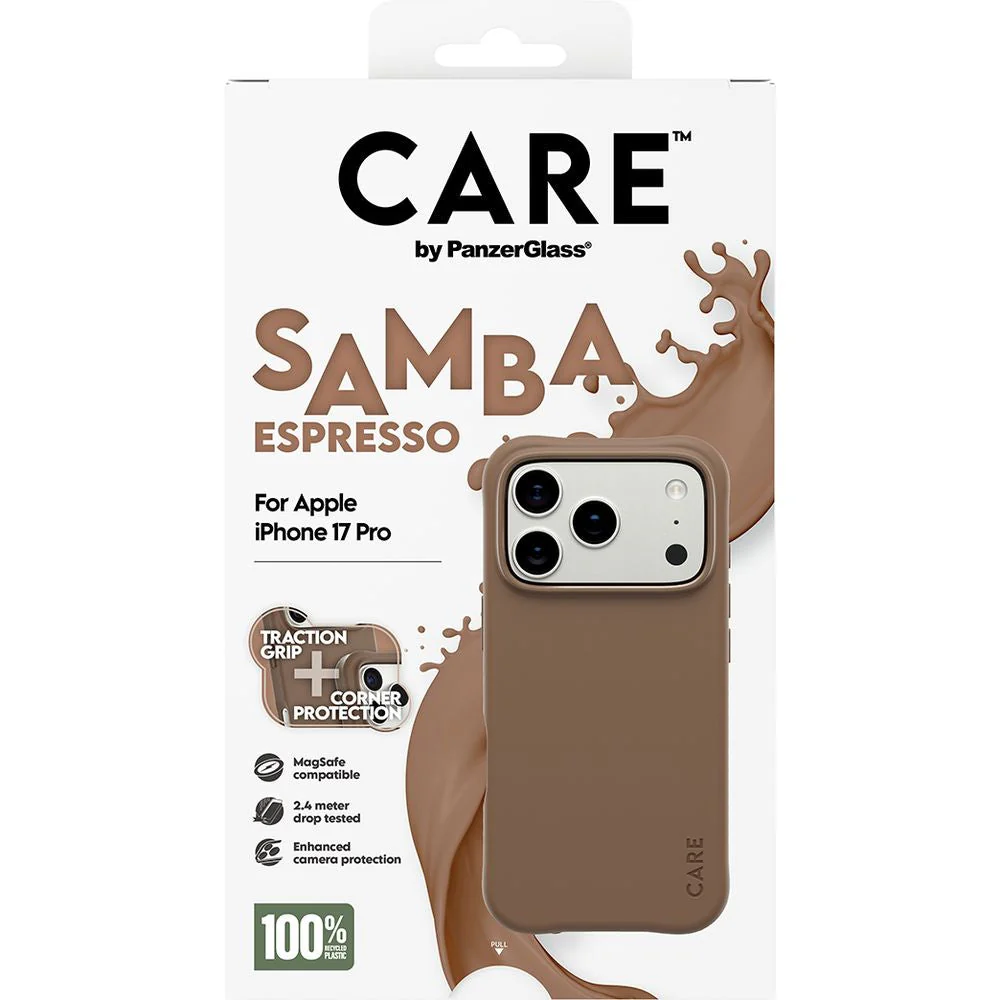 Handyhülle für iPhone 17 Pro, CARE by PanzerGlass Fashionable Samba MagSafe, Braun - Image 5