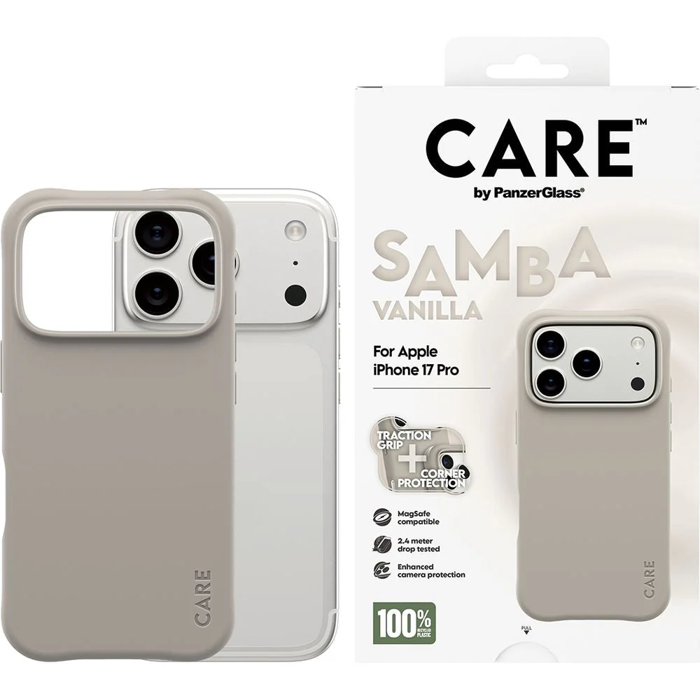 Handyhülle für iPhone 17 Pro, CARE by PanzerGlass Fashionable Samba MagSafe, Grau - Image 3