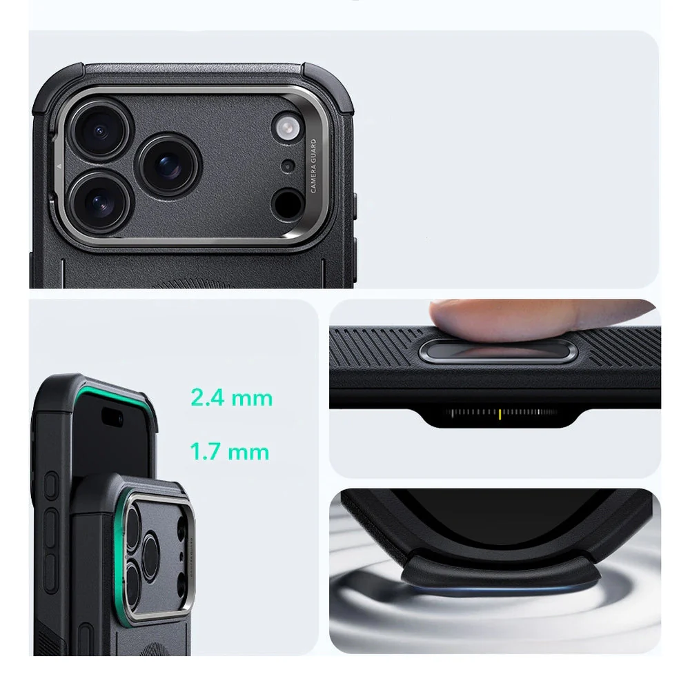 Handyhülle für iPhone 17 Pro, ESR Cyber Tough Case Kickstand mit MagSafe, Schwarz - Image 6