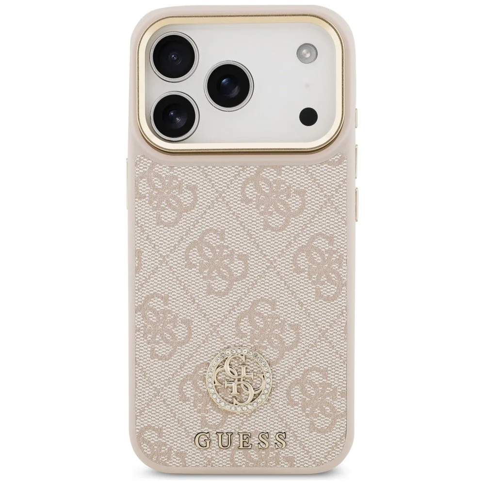 Handyhülle für iPhone 17 Pro, Guess 4G Strass Logo. mit MagSafe, Rosa - Image 2