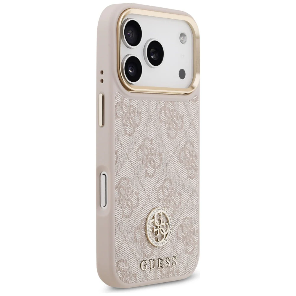 Handyhülle für iPhone 17 Pro, Guess 4G Strass Logo. mit MagSafe, Rosa - Image 3