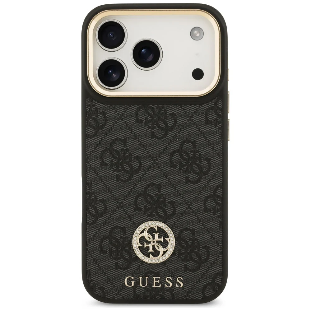 Handyhülle für iPhone 17 Pro, Guess 4G Strass Logo. mit MagSafe, Schwarz - Image 2