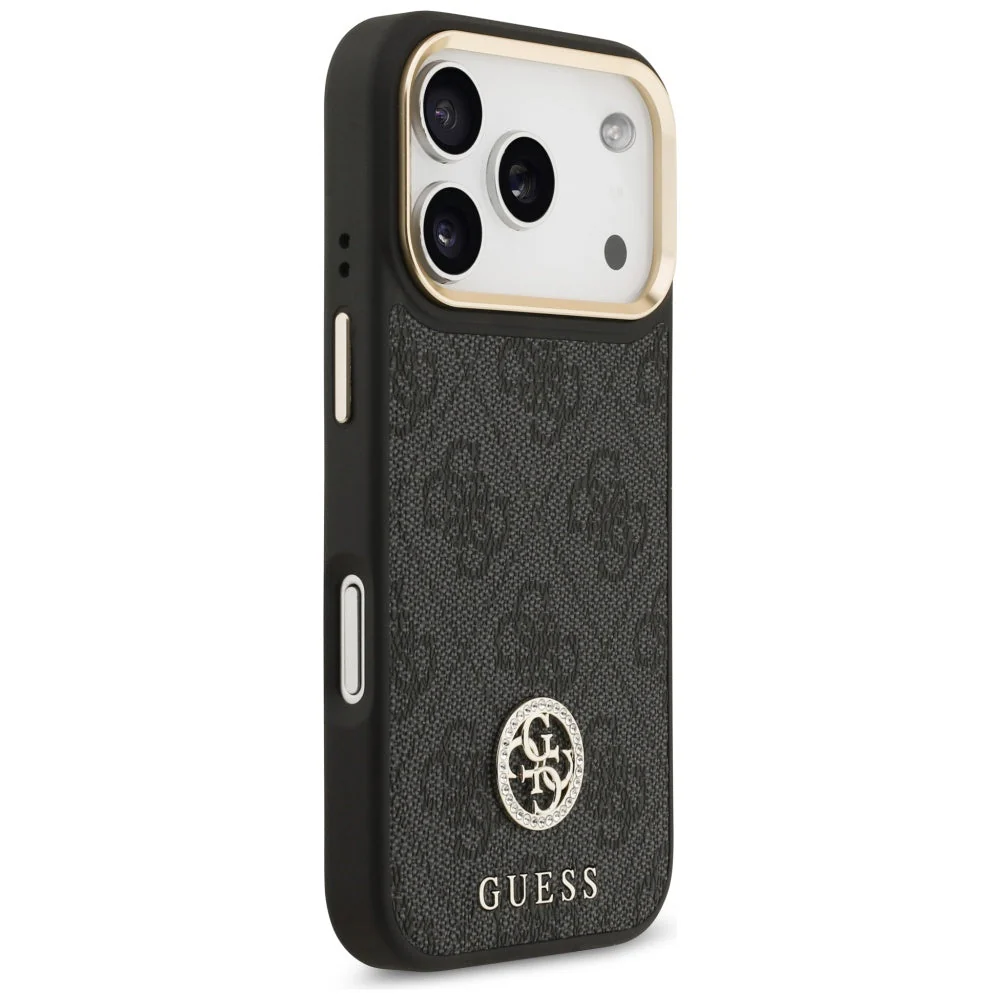 Handyhülle für iPhone 17 Pro, Guess 4G Strass Logo. mit MagSafe, Schwarz - Image 3