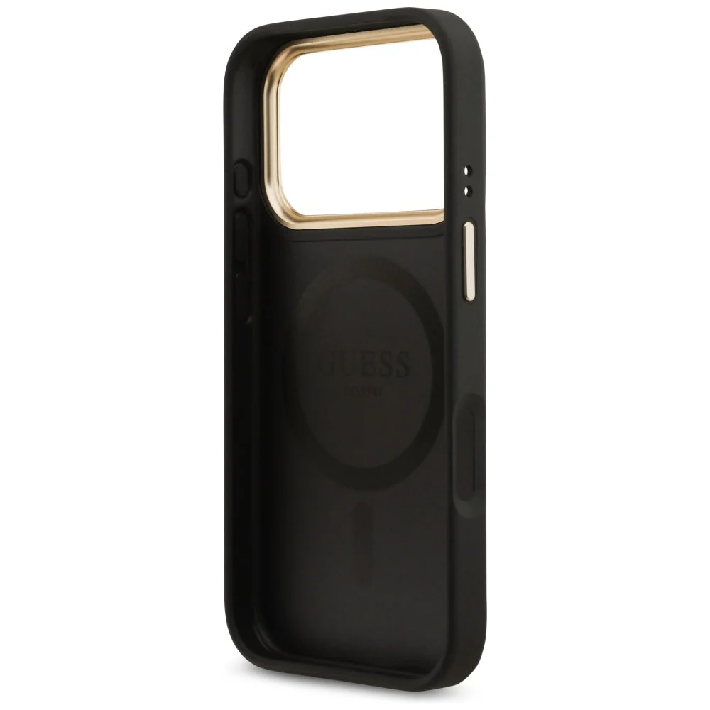 Handyhülle für iPhone 17 Pro, Guess 4G Strass Logo. mit MagSafe, Schwarz - Image 6