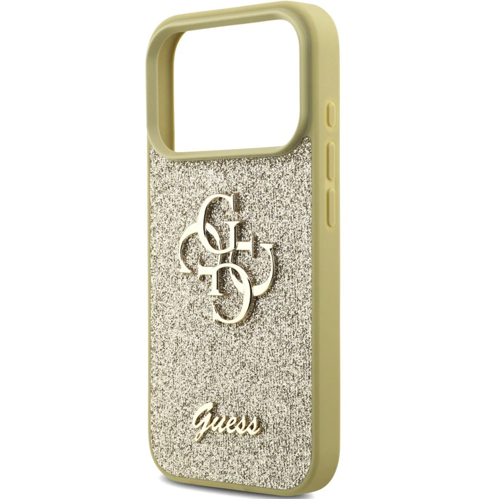 Handyhülle für iPhone 17 Pro, Guess Fixed Glitter Big 4G, Gold-Glitter - Image 6