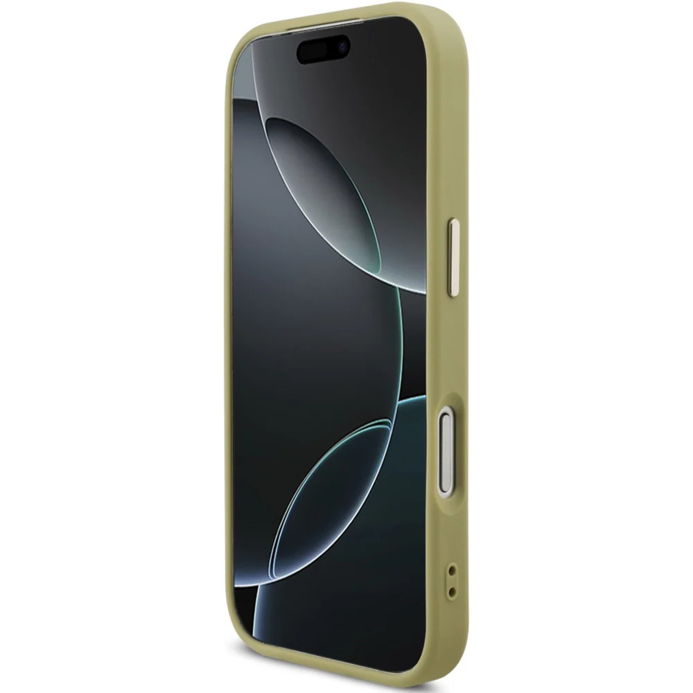 Handyhülle für iPhone 17 Pro, Guess Fixed Glitter Big 4G Metal Frame, Gold-Glitter - Image 5