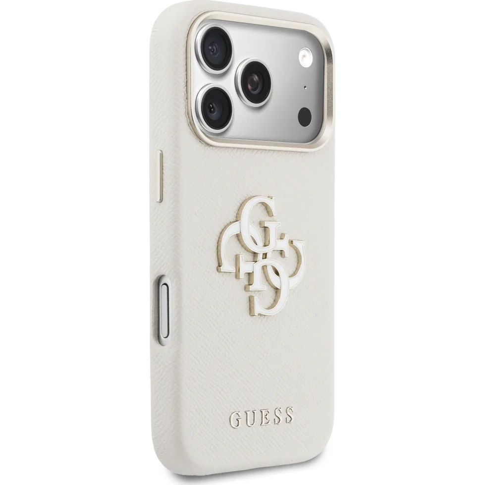 Handyhülle für iPhone 17 Pro, Guess FW Resin Logo, Beige - Image 4