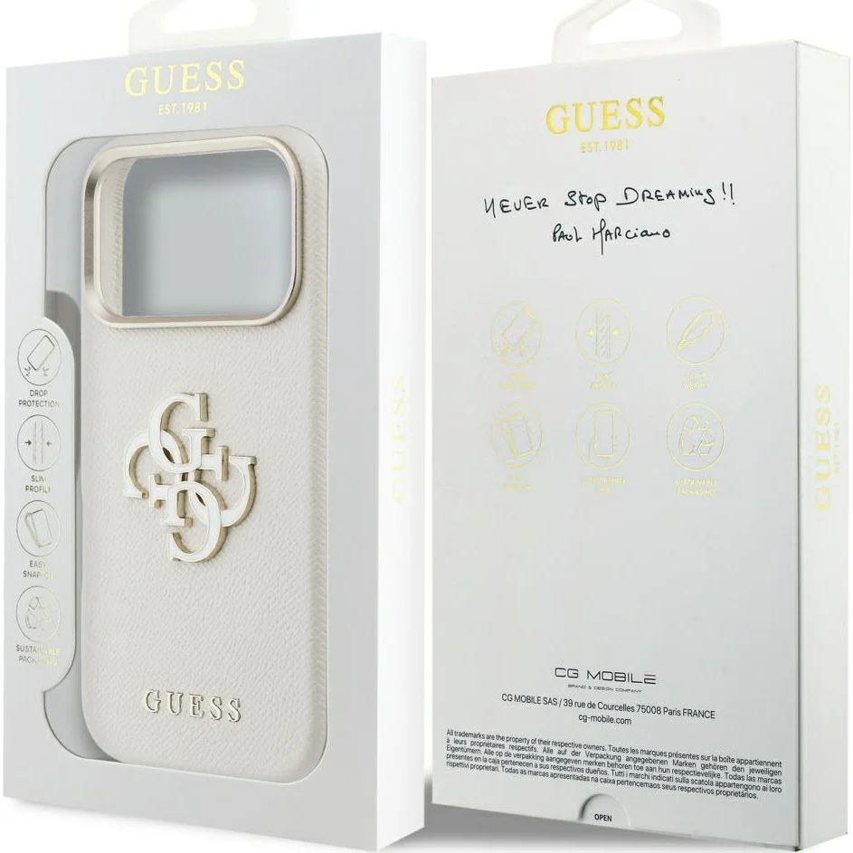 Handyhülle für iPhone 17 Pro, Guess FW Resin Logo, Beige - Image 8