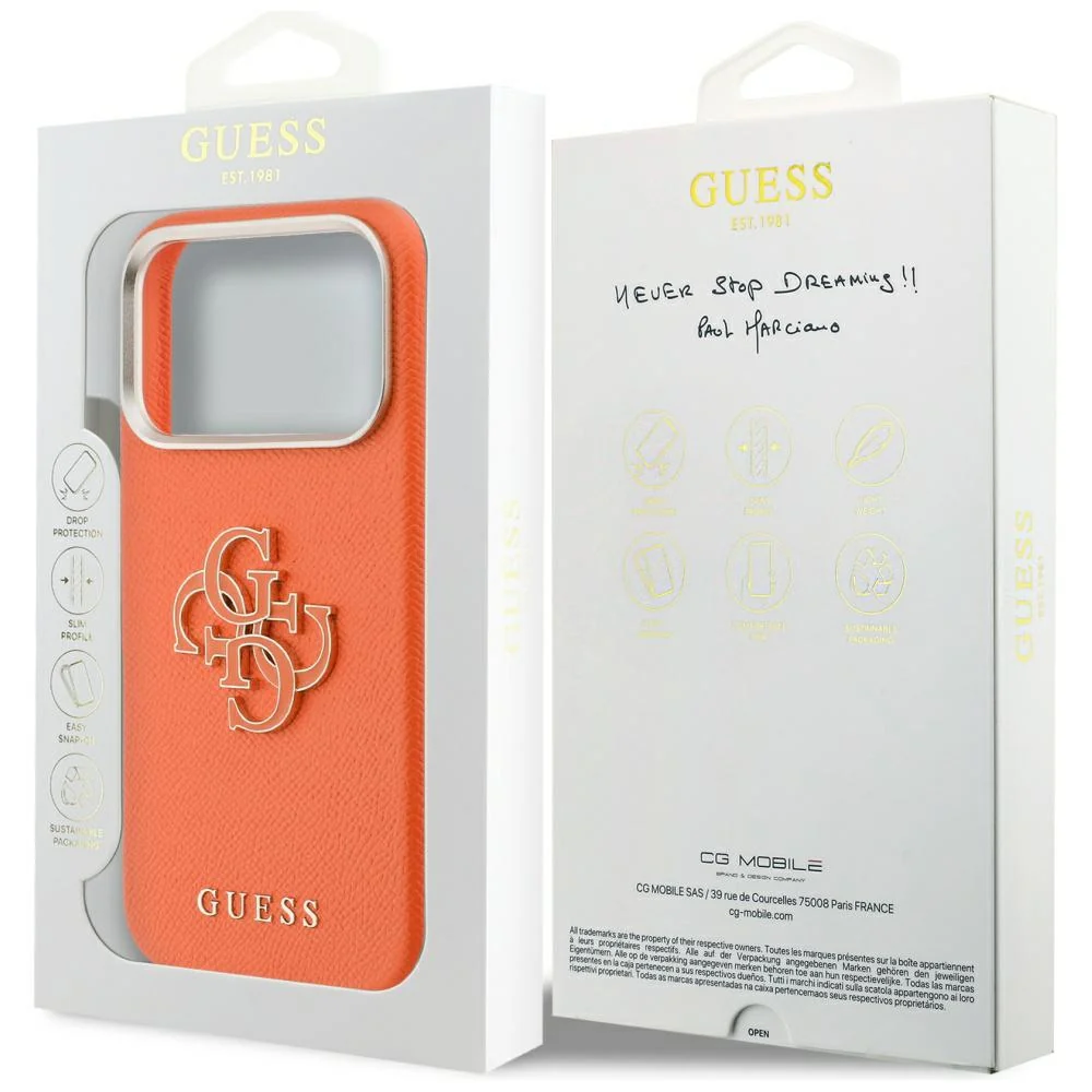 Handyhülle für iPhone 17 Pro, Guess FW Resin Logo, Orange - Image 8