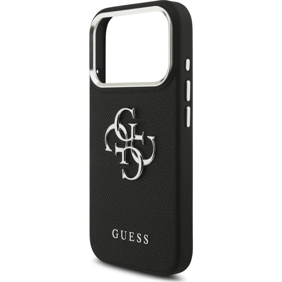Handyhülle für iPhone 17 Pro, Guess Grained Big 4G Small Classic Logo, Schwarz - Image 6