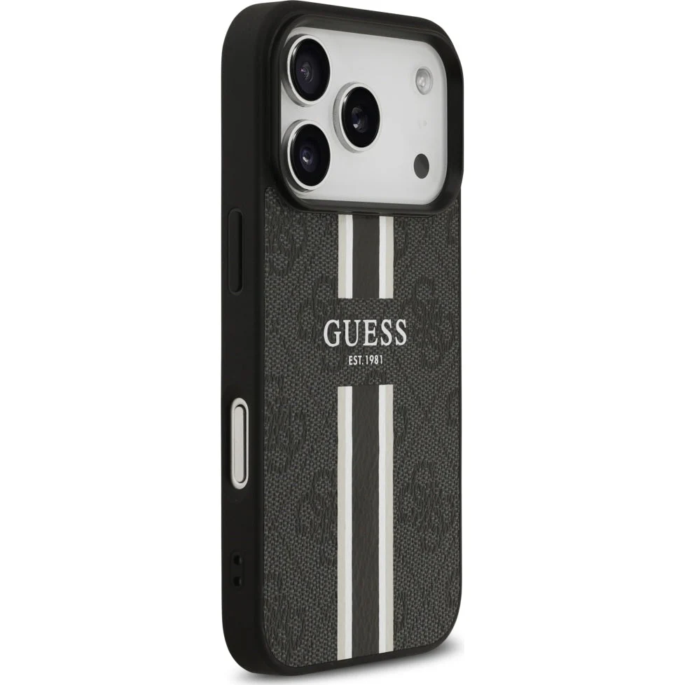 Handyhülle für iPhone 17 Pro, Guess Hardcase 4G Printed Stripes mit MagSafe, Schwarz - Image 4