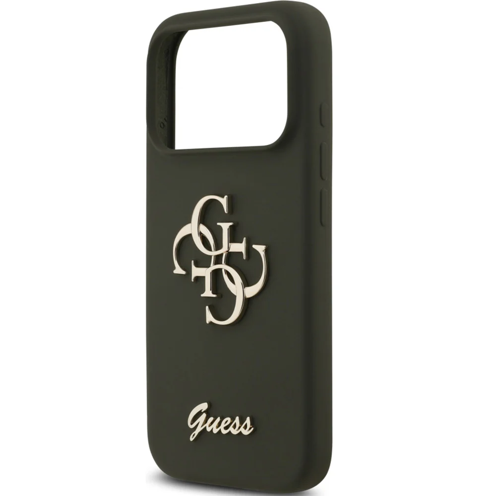 Handyhülle für iPhone 17 Pro, Guess Hardcase Silicone Big 4G Script, Dunkelgrün - Image 6