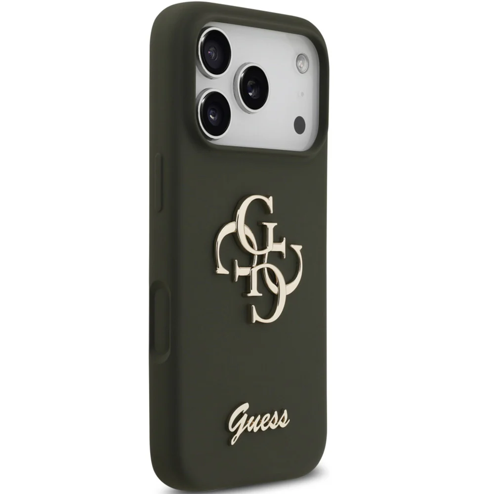 Handyhülle für iPhone 17 Pro, Guess Hardcase Silicone Big 4G Script, Dunkelgrün - Image 8