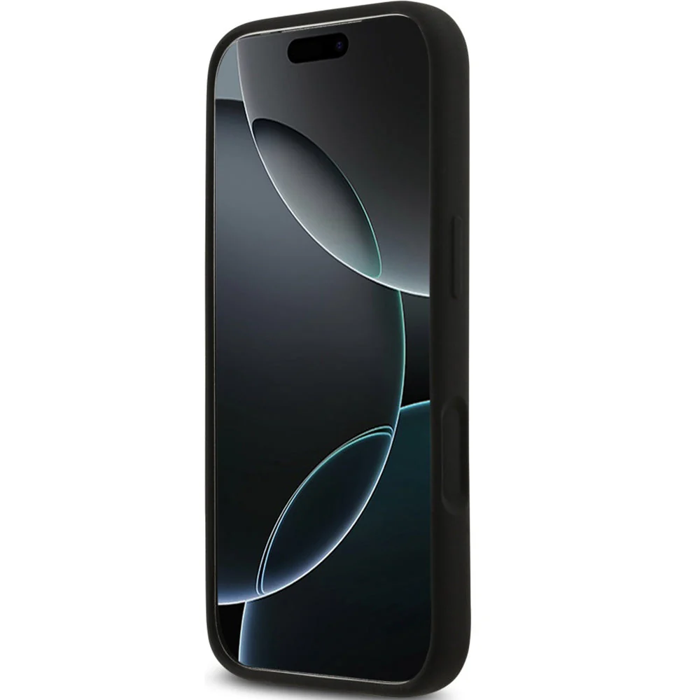 Handyhülle für iPhone 17 Pro, Guess Hardcase Silicone Triangle Logo mit MagSafe, Schwarz - Image 4