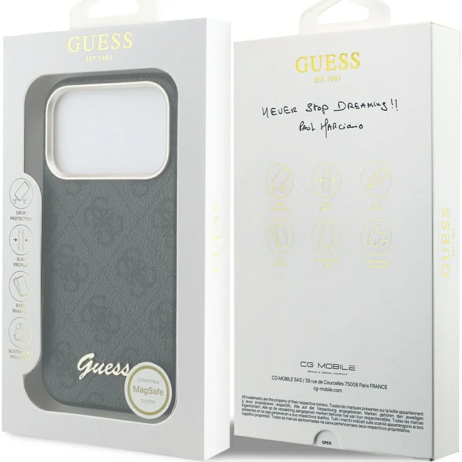 Handyhülle für iPhone 17 Pro, Guess Script 4G Logo für MagSafe , Schwarz - Image 8
