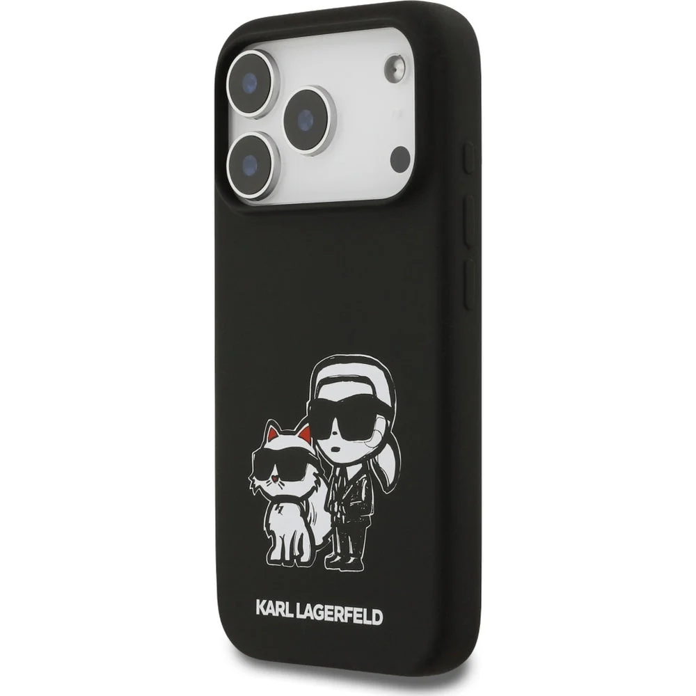 Handyhülle für iPhone 17 Pro, Karl Lagerfeld Silicone K and C Sketch Logo mit MagSafe, Schwarz - Image 2