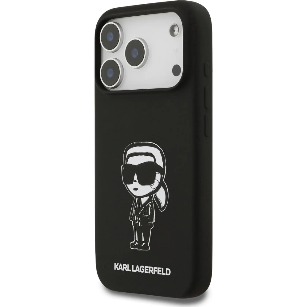 Handyhülle für iPhone 17 Pro, Karl Lagerfeld Silicone KL Sketch Logo mit MagSafe, Schwarz - Image 2