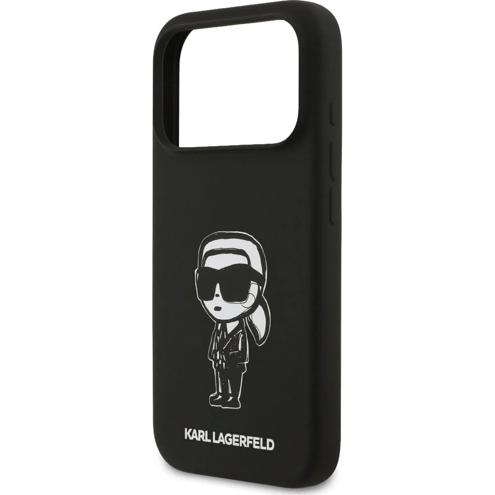Handyhülle für iPhone 17 Pro, Karl Lagerfeld Silicone KL Sketch Logo mit MagSafe, Schwarz - Image 6