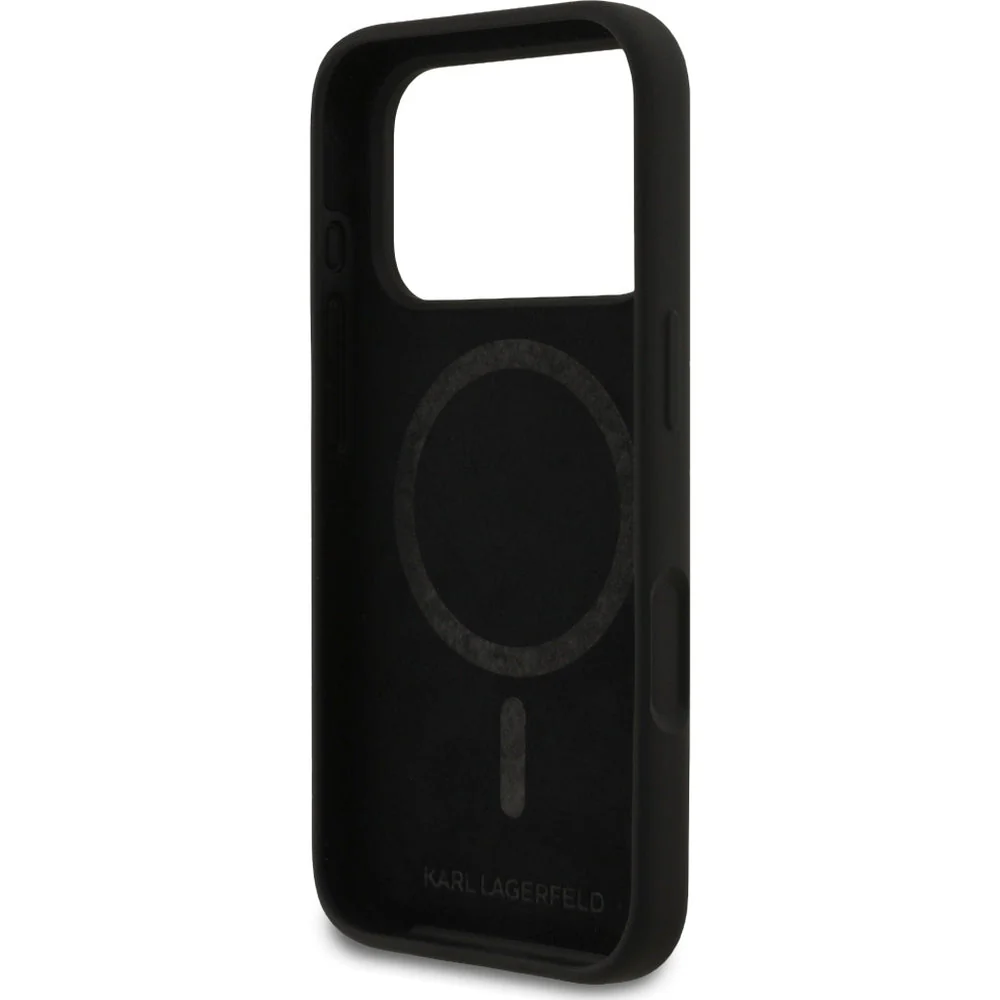 Handyhülle für iPhone 17 Pro, Karl Lagerfeld Silicone KL Sketch Logo mit MagSafe, Schwarz - Image 7