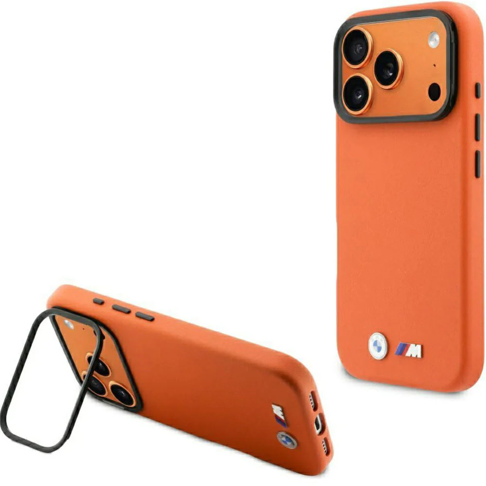 Handyhülle für iPhone 17 Pro Max, BMW HardCase M Metal Logo mit MagSafe, Orange