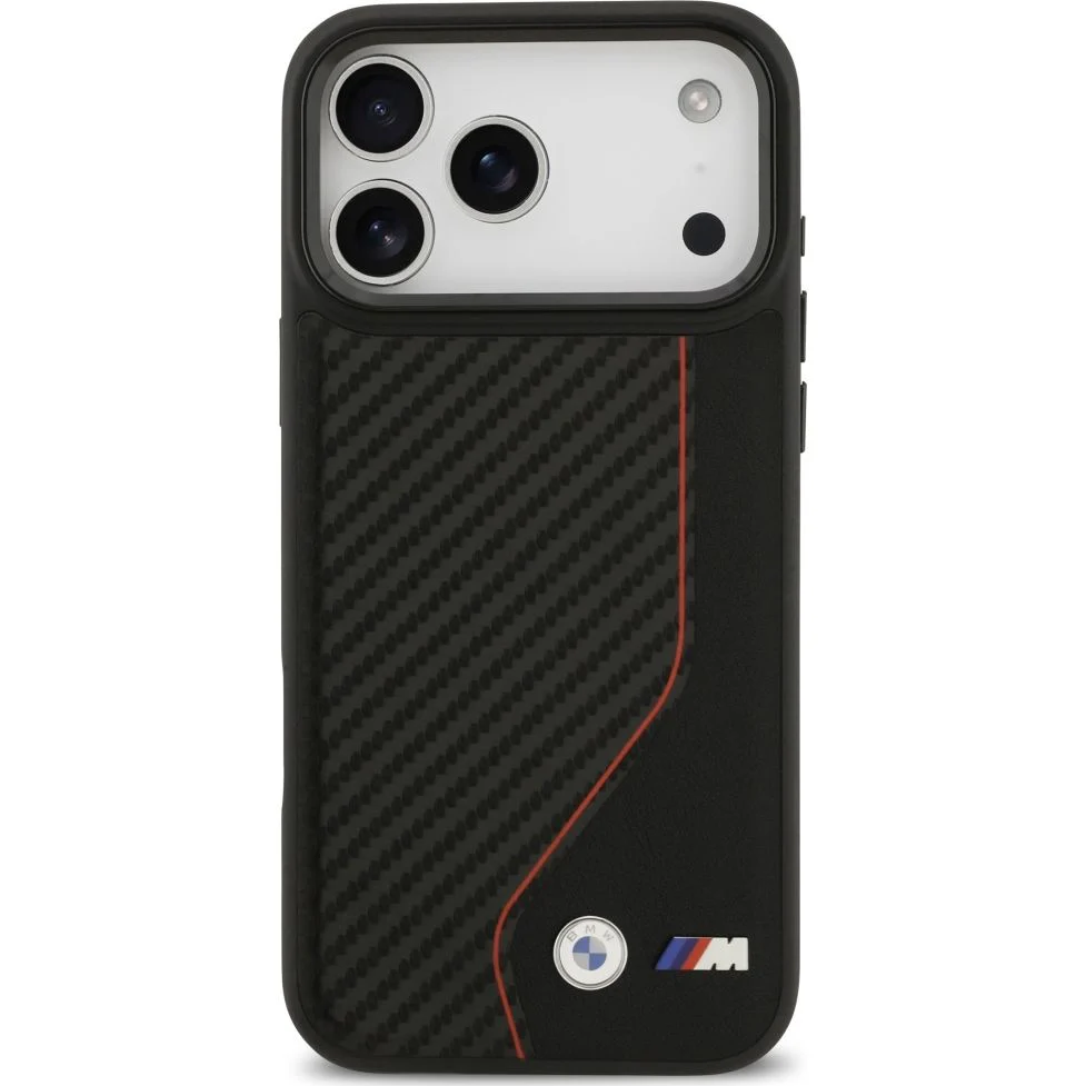 Handyhülle für iPhone 17 Pro Max, BMW M Carbon Line & Logo mit MagSafe, Schwarz mit roter Linie - Image 2