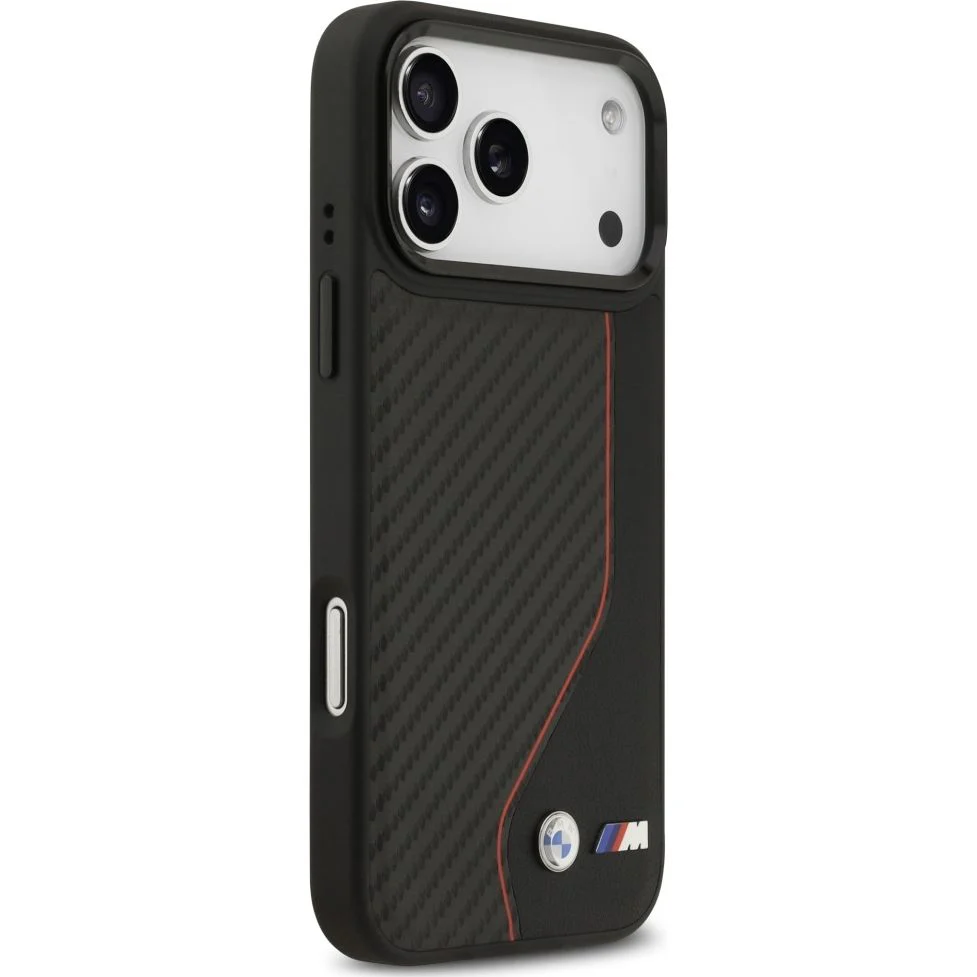 Handyhülle für iPhone 17 Pro Max, BMW M Carbon Line & Logo mit MagSafe, Schwarz mit roter Linie - Image 4