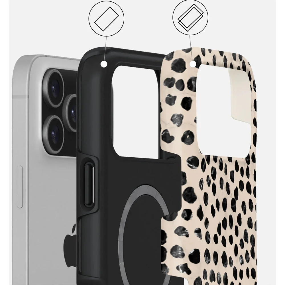 Handyhülle für iPhone 17 Pro Max, Burga Almond Latte Tough Magnetic, Beige mit schwarzen Punkten - Image 5