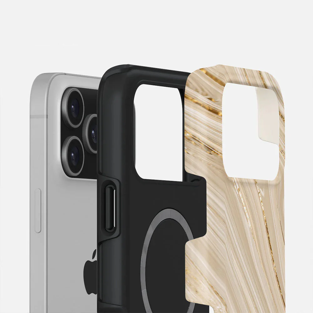 Handyhülle für iPhone 17 Pro Max, Burga Full Glam Tough Magnetic, Beige gemustert - Image 3