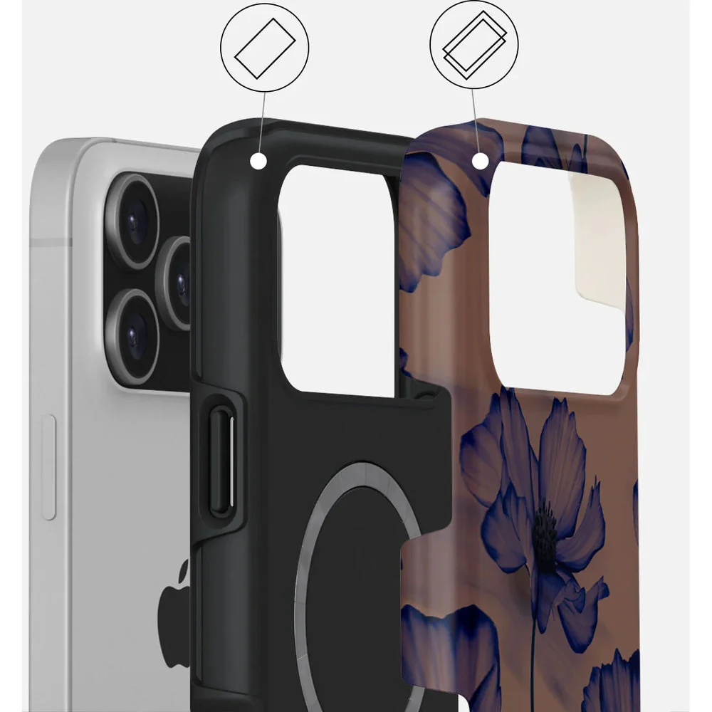 Handyhülle für iPhone 17 Pro Max, Burga Velvet Night Tough Magnetic, Braun und marineblau - Image 2