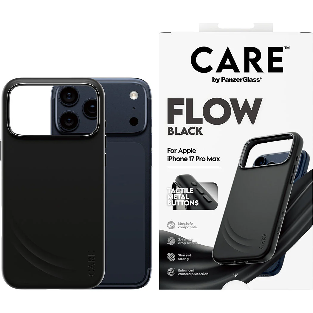 Handyhülle für iPhone 17 Pro Max, CARE by PanzerGlass Fashion Case Flow, Schwarz - Image 3