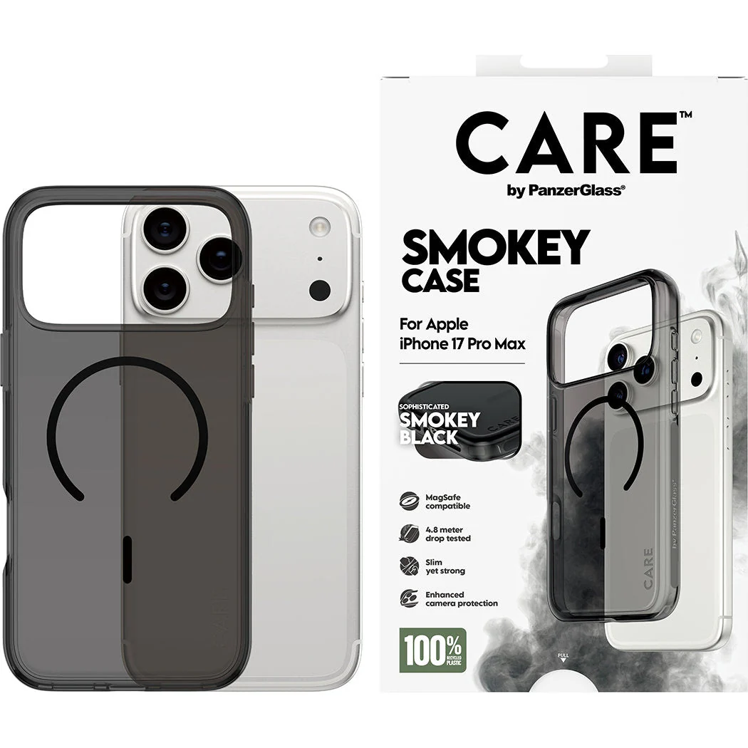 Handyhülle für iPhone 17 Pro Max, CARE by PanzerGlass Flagship Smokey mit MagSafe, Rauchfarben - Image 3