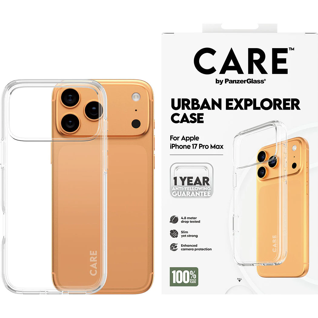 Handyhülle für iPhone 17 Pro Max, CARE by PanzerGlass Flagship Urban Explorer, Transparent - Image 3
