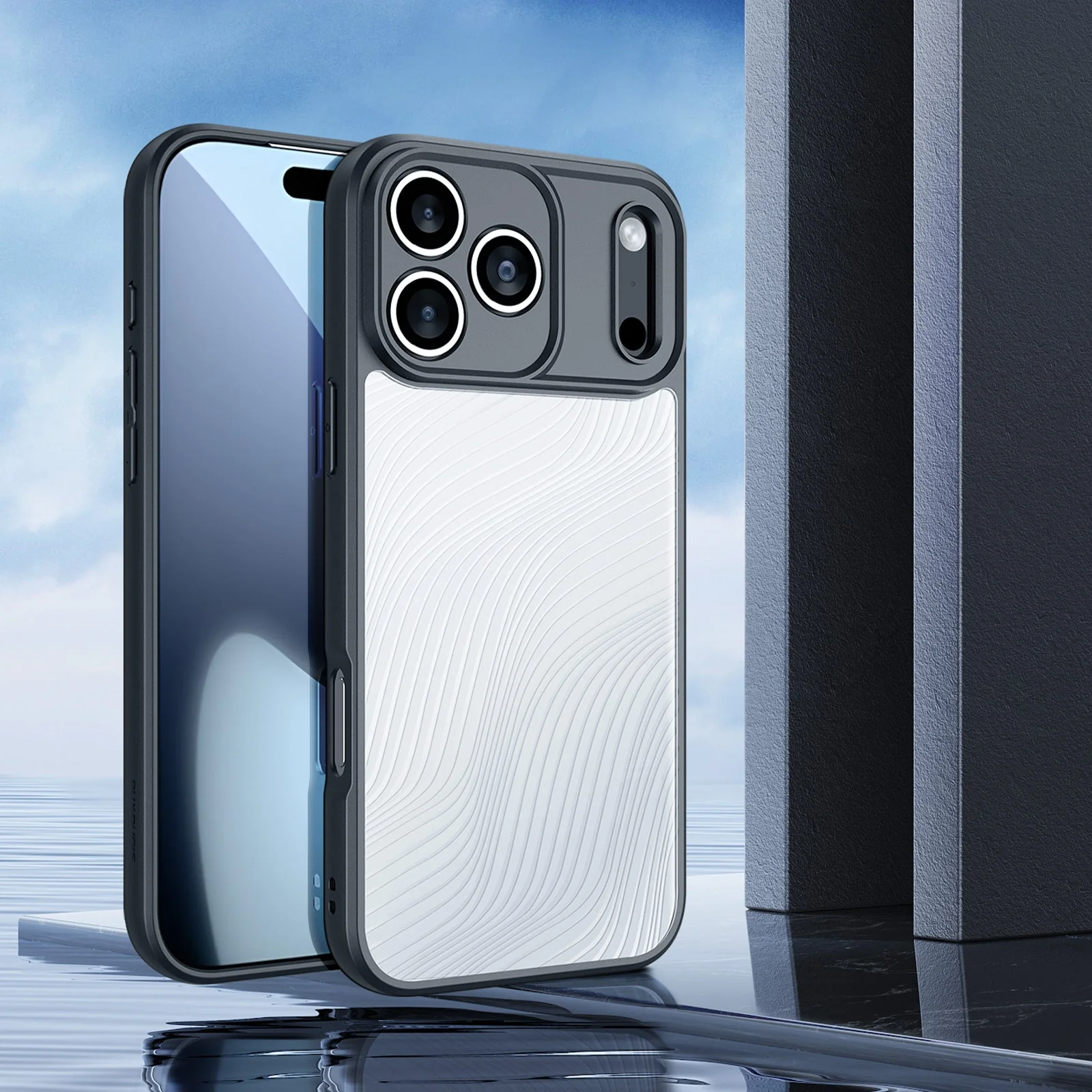 Handyhülle für iPhone 17 Pro Max, Dux Ducis Aimo, Transparent mit schwarzen Rahmen - Image 3
