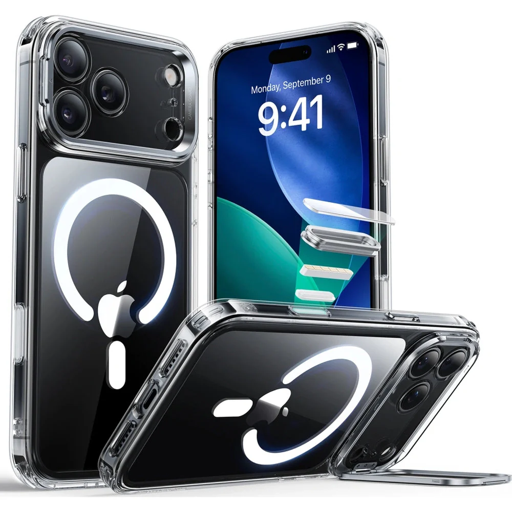 Handyhülle für iPhone 17 Pro Max, ESR Classic Hybrid Kickstand mit MagSafe, Transparent