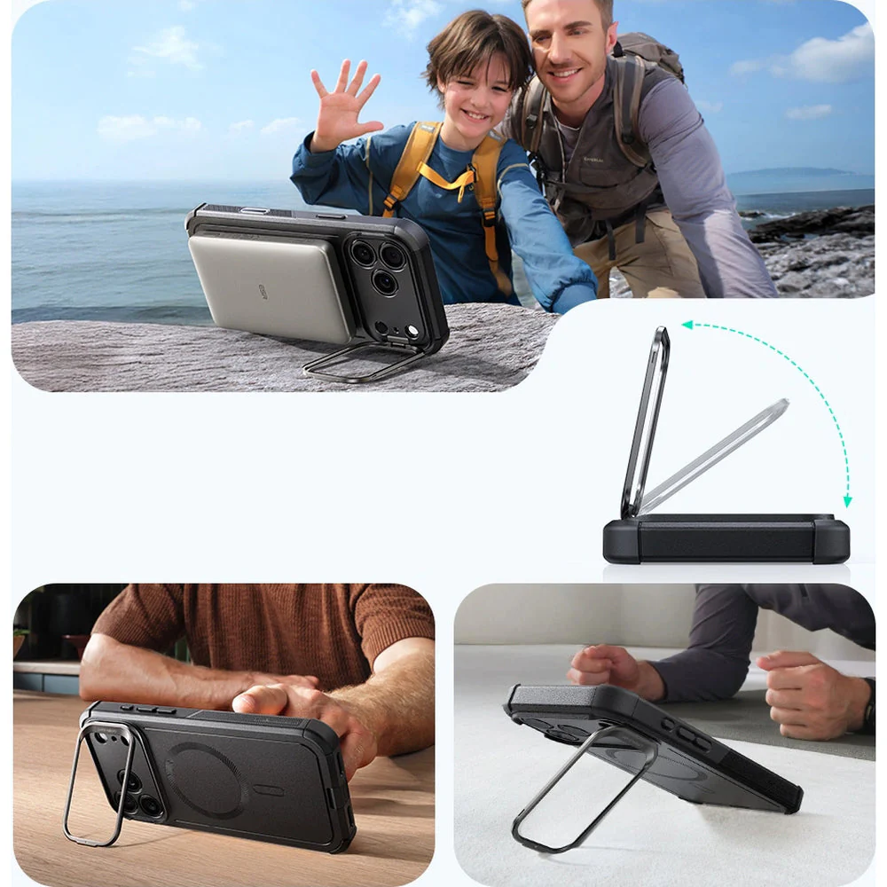 Handyhülle für iPhone 17 Pro Max, ESR Cyber Tough Case Kickstand mit MagSafe, Schwarz - Image 2