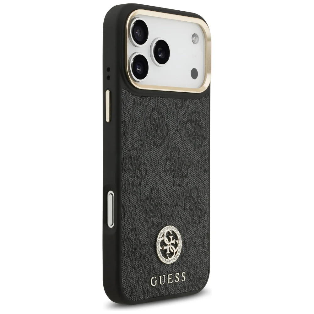 Handyhülle für iPhone 17 Pro Max, Guess 4G Strass Logo. mit MagSafe, Schwarz - Image 3
