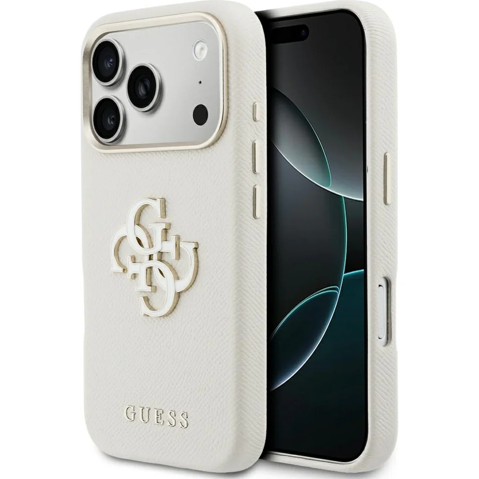 Handyhülle für iPhone 17 Pro Max, Guess FW Resin Logo, Beige