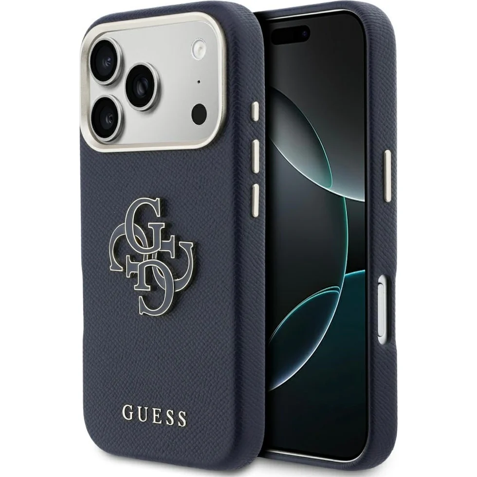 Handyhülle für iPhone 17 Pro Max, Guess FW Resin Logo, Dunkelblau